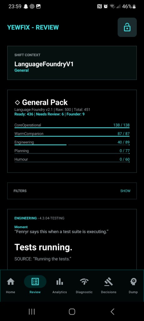 YewFix diagnostic review interface